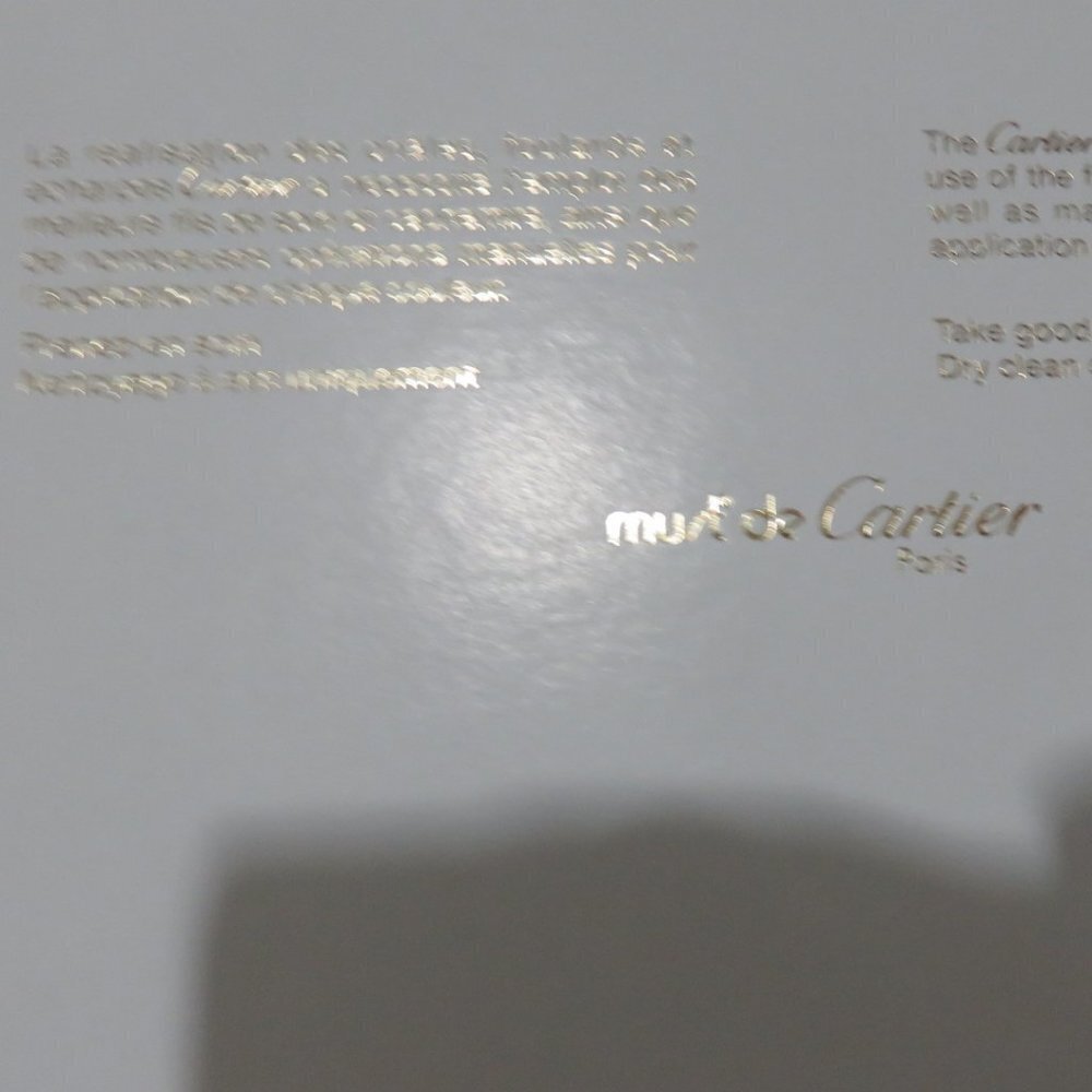 Must De CARTIER PARIS DEAUVILLE SKY SATIN STRIPE SCARF NWT & BOX - Picture 9 of 14